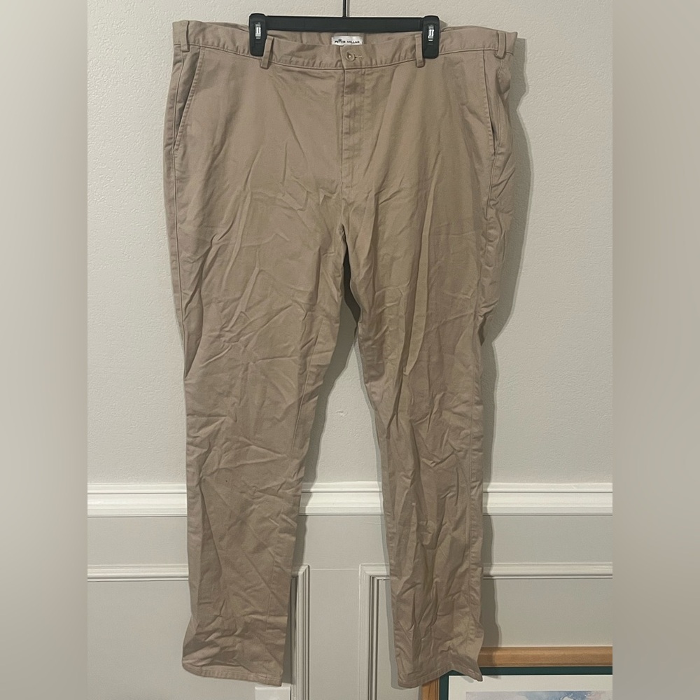 CROWN MEN'S PILOT TWILL FLAT FRONT TROUSER BEIGE Size 42x35